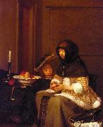 Gerard Ter Borch Woman Peeling Apples oil painting reproduction